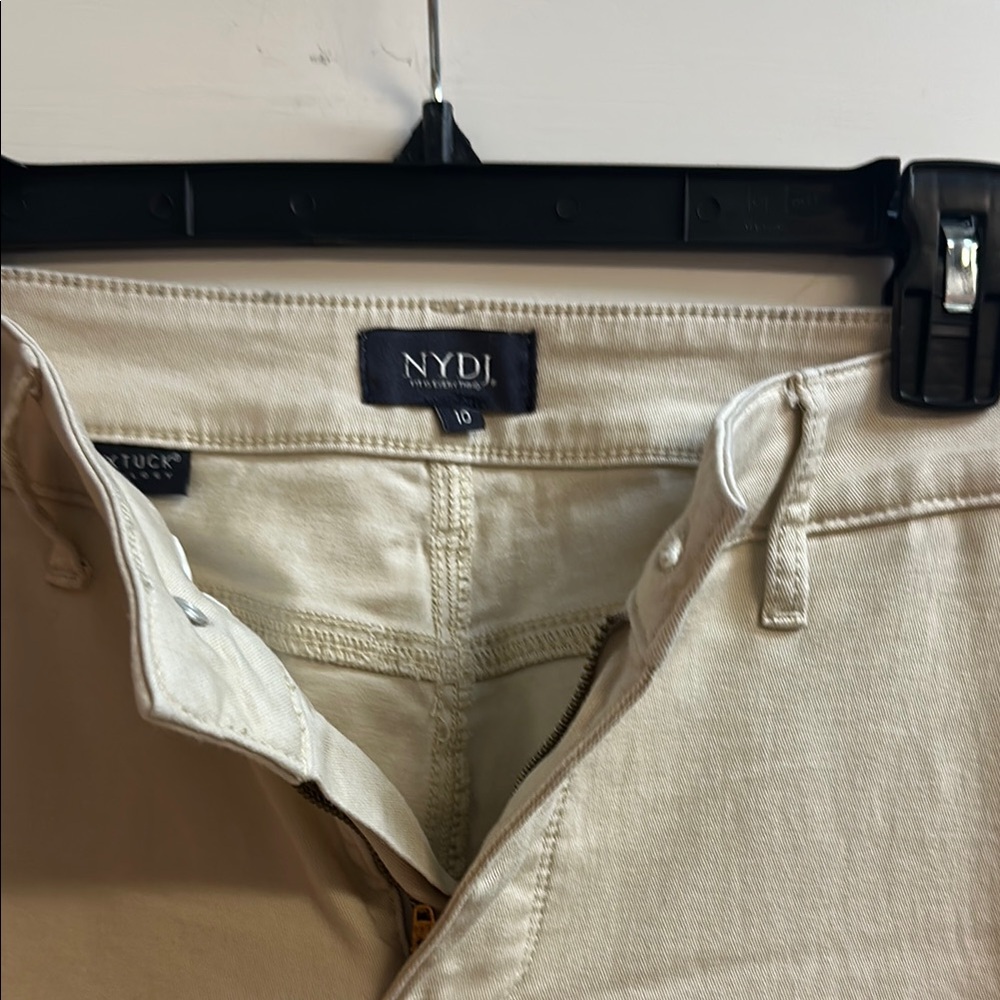 NYDJ Light Tan Wide Leg Twill Pants - Picture 2 of 5